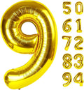 Gold 9 Balloon - Number Balloon 40 Inch, 9th Gold Birthday Decorations | Giant by IWERP