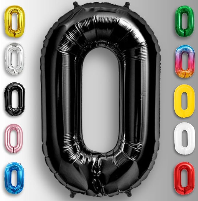 Black Number Balloon 0 Mylar Foil Balloons 40 inch - Image 6
