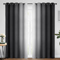 Yakamok Ombre Curtains Black and Greyish White by Yakamok