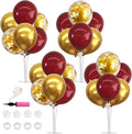 TONIFUL 4Set Burgundy Red Gold Balloon Stand Balloon Centerpieces by TONIFUL