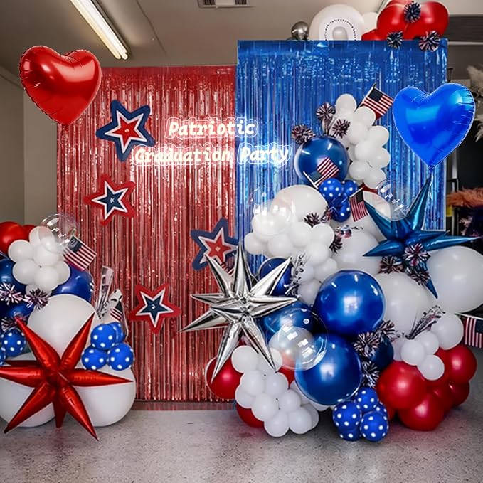 157Pcs Red White and Blue Balloons Garland Arch Kit - Image 6