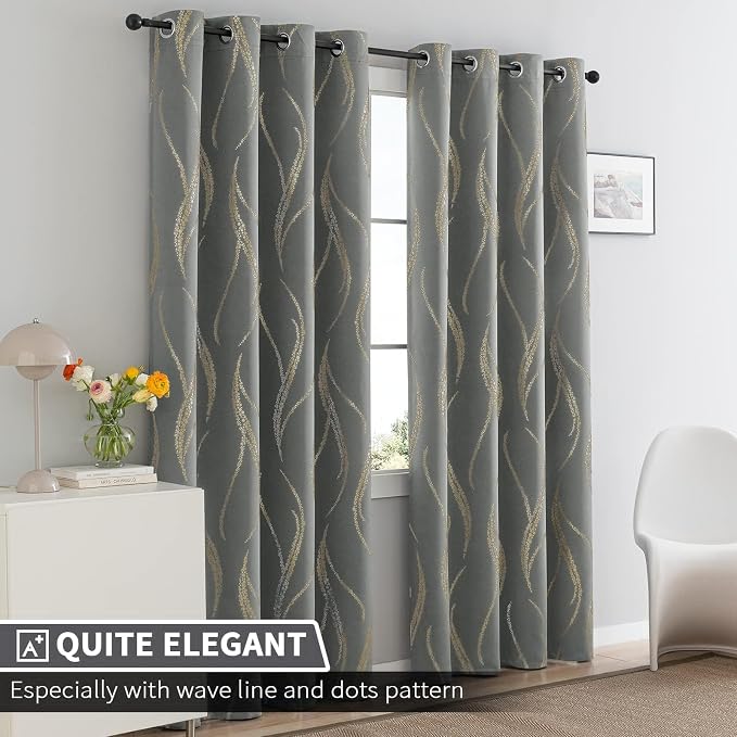 Yakamok Grey Light Blocking Curtains - Image 2