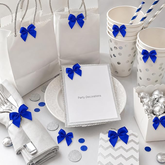 100 Pcs Mini Bows + 100 Glue Dots, - Image 8