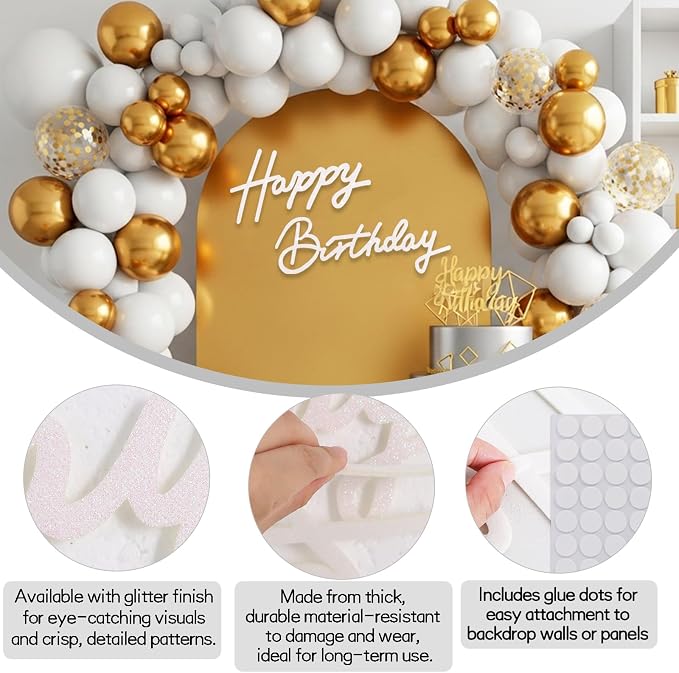 TONIFUL Happy Birthday Sign for Backdrop - Image 3
