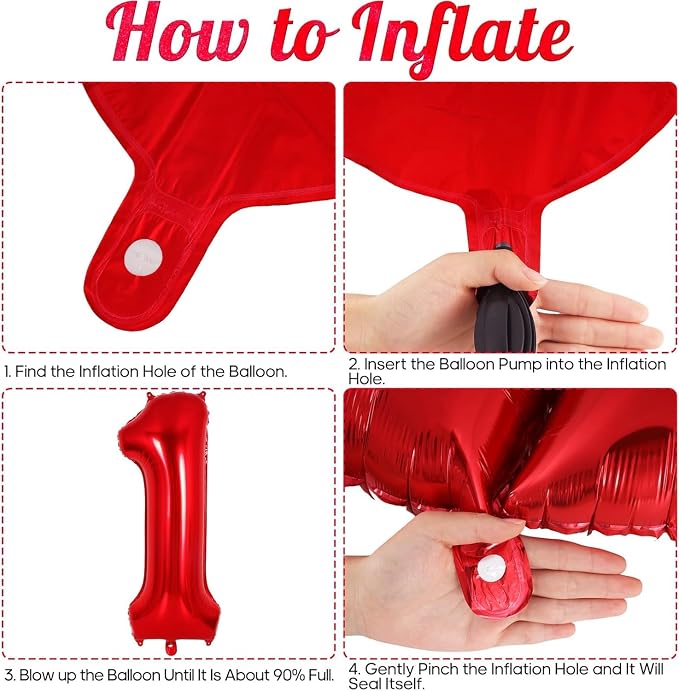 Red Number 18 Balloons, 40 Inch Big Large Foil Number Balloons, Jumbo Giant - Image 4