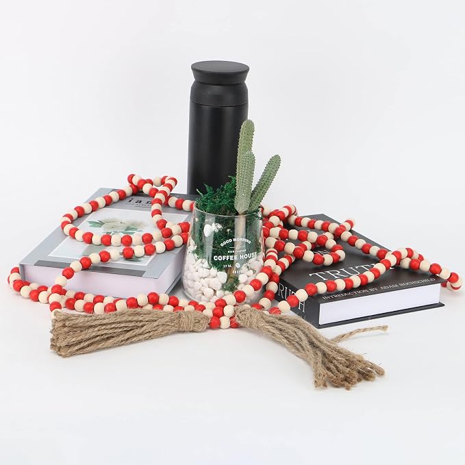 CVHOMEDECO. 16 Feet Wood Beads Garland - Image 2