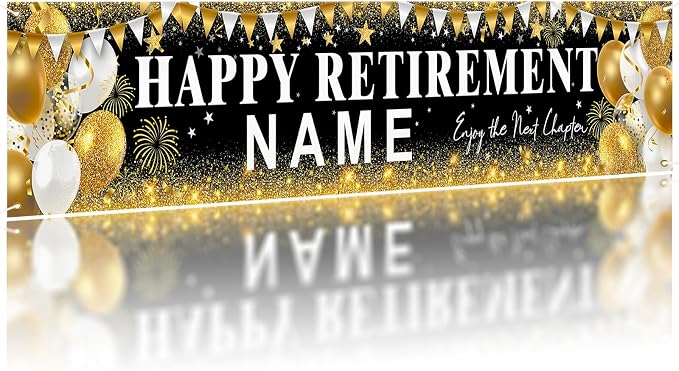 Happy Retirement Banner, Personalized Retire Banner - Image 7