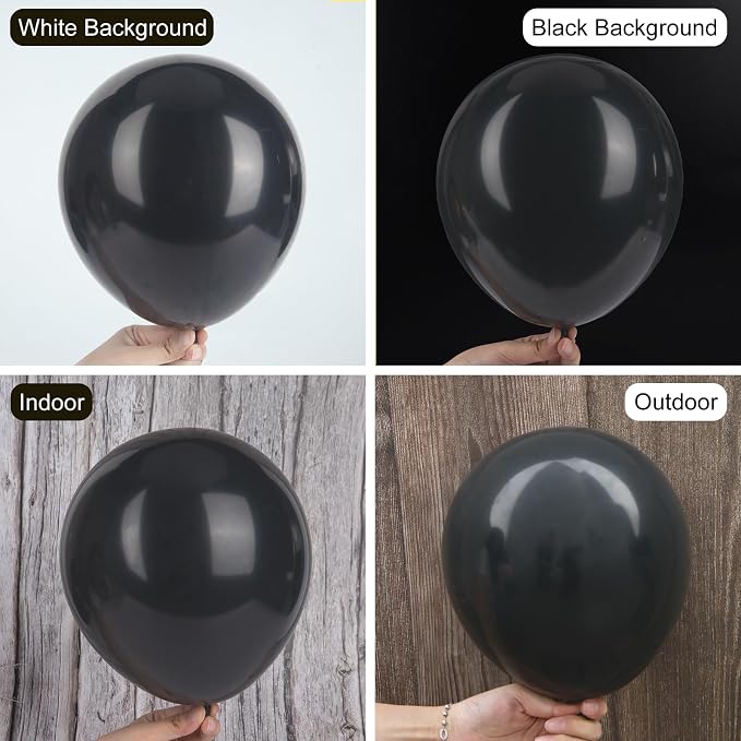 Ouddy Party 129Pcs Black Balloons Different Sizes 18 12 10 5 Inch, Latex - Image 4