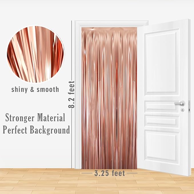 GOER 6.4 ft x 8.2 ft Metallic Tinsel Foil Fringe Curtains, Graduation - Image 5