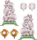 6 Pcs Baseball Party Ballon 2 Packs Self Standing Baseball Foil Balloons by Unknown