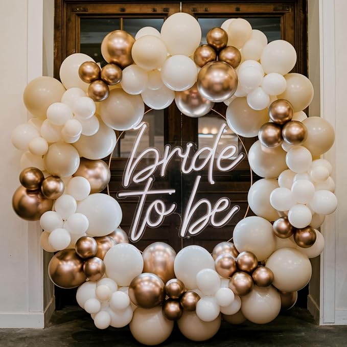 Gold and White Balloons, 12 Inch Gold Balloons, Nude Metallic Champagne Gold - Image 6