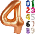 4 Balloon - Orange Birthday Number Balloons, 40 Inch Decorations Men Women | by ALPHADELTAPI