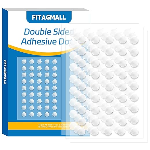 450Pcs Double Sided Adhesive Dots, 0.6"+0.8"+1" Clear No Trace Sticky Tac by Unknown