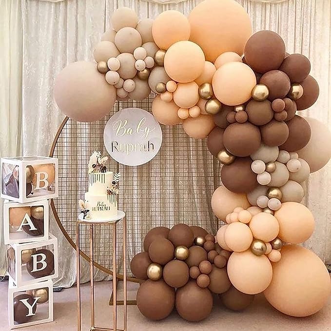 12 Inch Retro Brown Balloons, Baby Shower, Graduate Party Decorations - Image 4