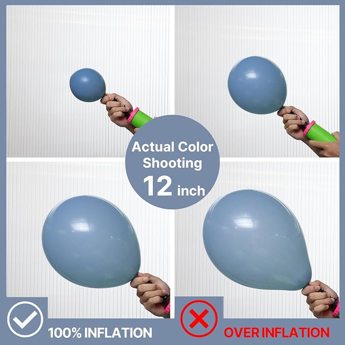 PartyWoo Dusty Blue Balloons 50pcs Slate Blue Boho Neutral Color | 12 Inch - Image 3