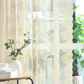 Kotile Beige Lace Floral Curtains by Kotile+Curtains