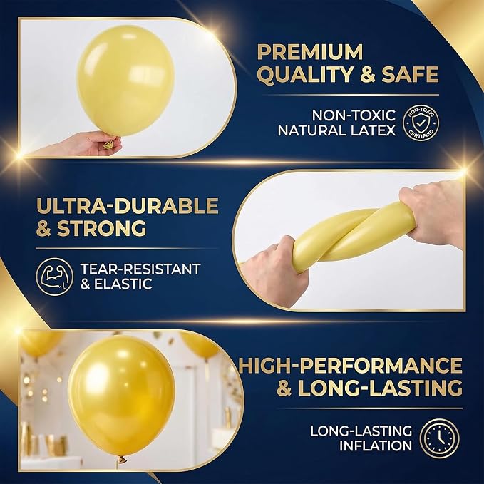 HIINS Gold Blue Balloon Tower Stand Kit Set of 2 - Image 5