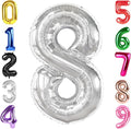 40 Inch Silver Number 8 Balloon Birthday Party Decorations by Hadoife
