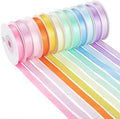 woric 120 Yards Rainbow Ribbon 12 Colors 3/8" x 10 Yards/Roll | Colorful Satin by woric