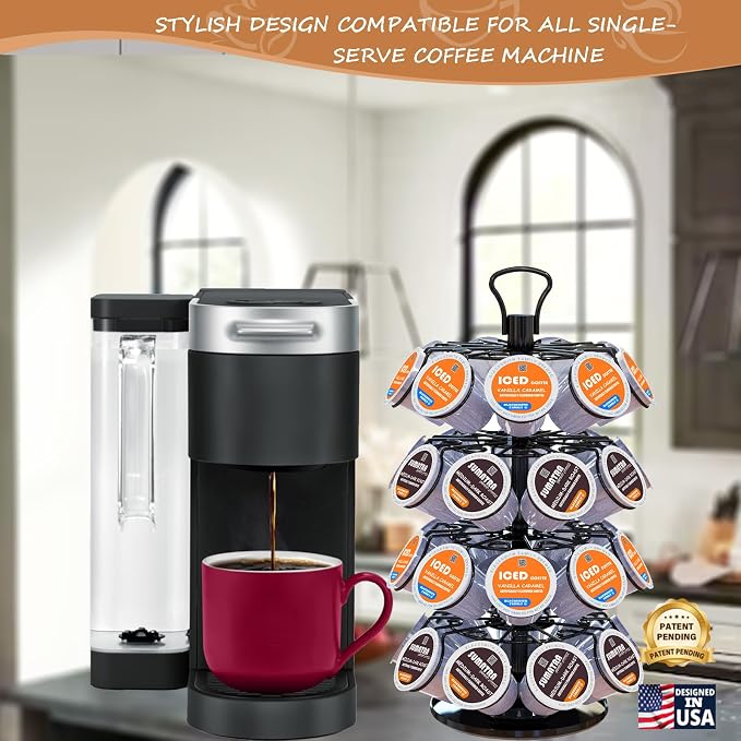 K Cup Holder, 4-Tier Coffee Pod Holder Storage Organizer Stand, Holds 36 Pods | - Image 9