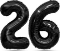 Black Number Balloons 26 Balloon Numbers 26th Number Balloon Foil Mylar Party by STARKET