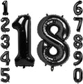 Black Number 18 Balloon 40 Inch, Foil Numeral by Unknown