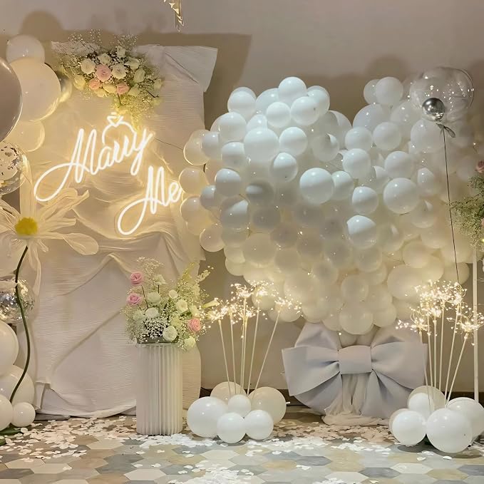 White Balloons 125pcs 5 Inch White Birthday Balloons - Image 3