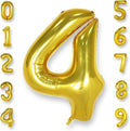 AULE 40 Inch Gold 4 Balloon Number Foil 0-9 Birthday Big Numbers | Birthday by AULE
