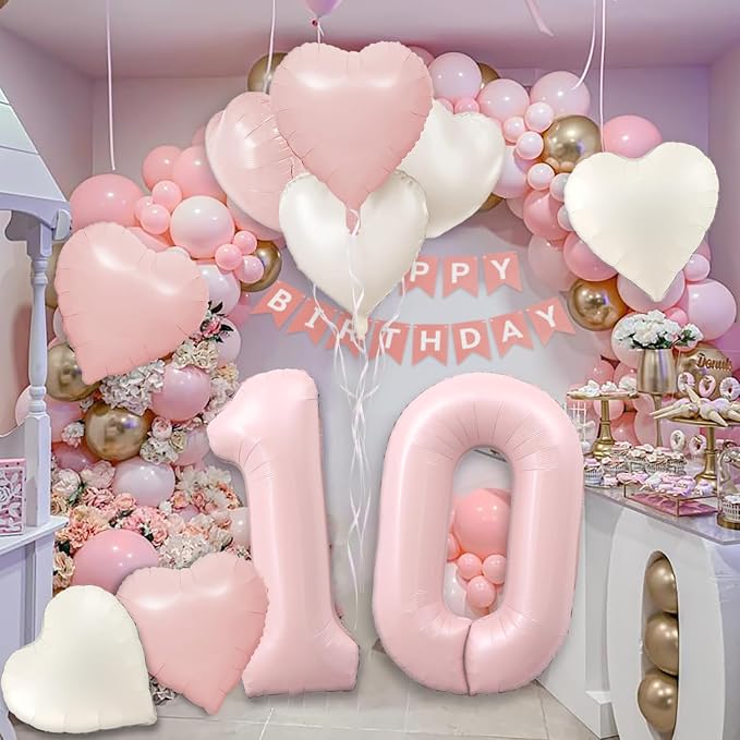Pink 20 Balloon Number Pastel Pink 20th Birthday Party Decorations - Image 5