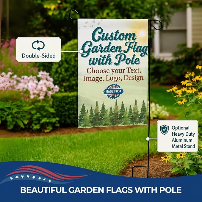 DC Custom Garden Flag with Stand, Double Sided custom yard flag Made in USA | - Image 2