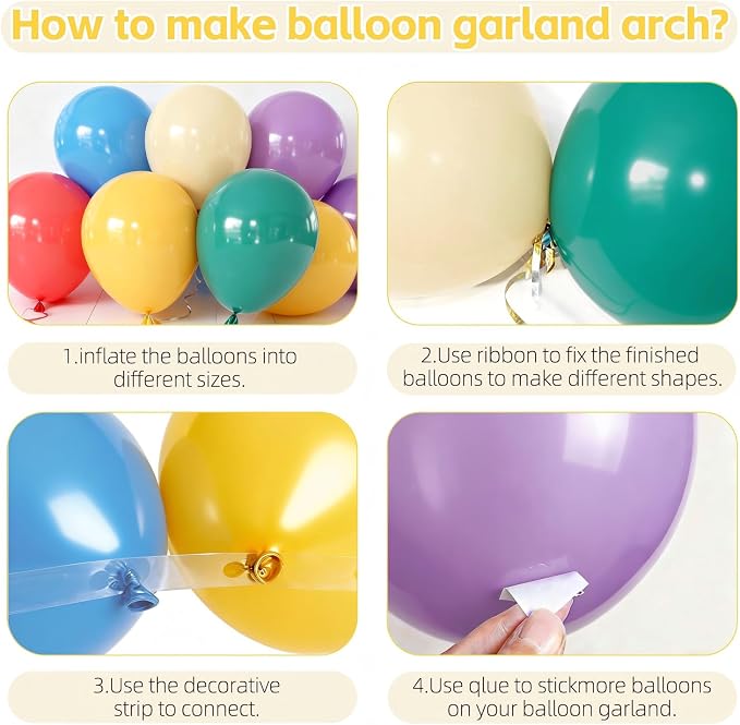 Boho Rainbow Balloons, Colorful Balloons, Party Decor | 50 Pcs 12 In, Light - Image 3