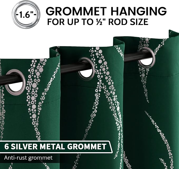 Yakamok Emerald Green Blackout Curtains - Image 3
