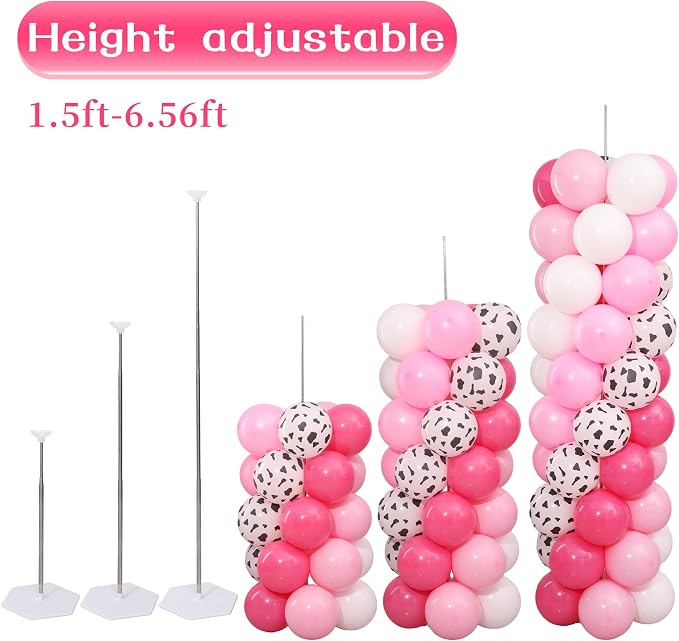 Dusty Pink Cow Balloon Column Stand Kit Set of 2 - Image 4