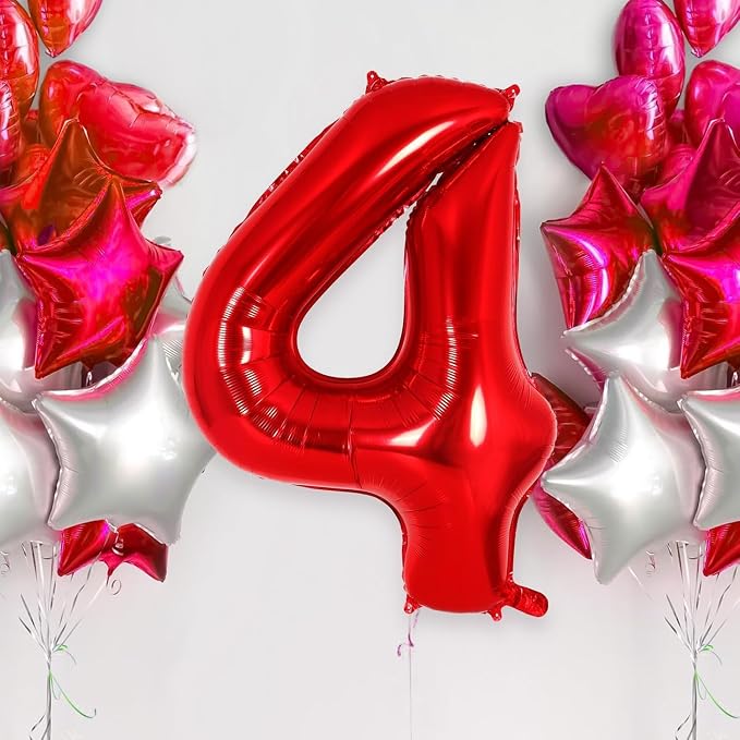 Red Number 40 Balloons, 40 Inch Big Large Foil Number Balloons, Jumbo Giant - Image 6