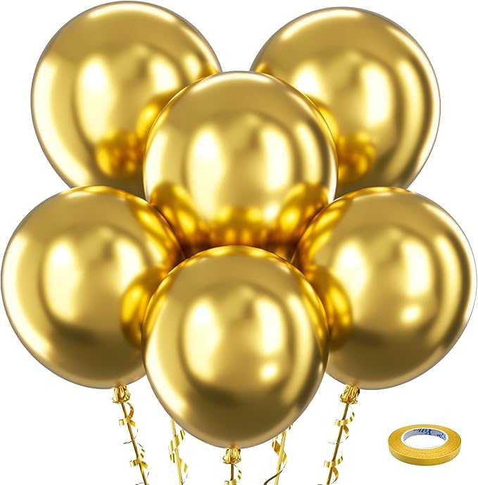 Bezente Metallic Gold Balloons 18 Inch 30 Pack Latex Large Thick | Gold by Bezente