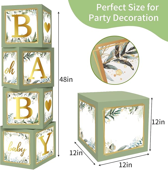 RUBFAC Baby Shower Boxes with Letters - Image 3