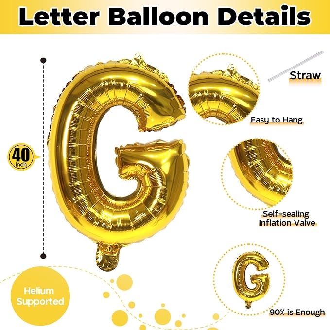 40 Inch Foil Letter Balloon, Giant Alphabet G Customize Balloon, Large Self - Image 2