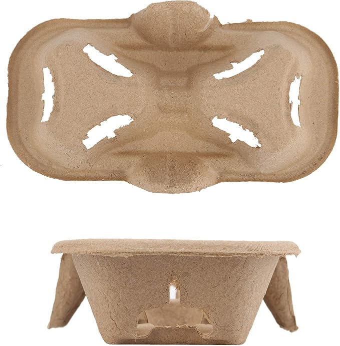 HOZEON 100 Pack 2-Cup Pulp Fiber Drink Carrier, to Go Coffee Cup Holder - Image 3