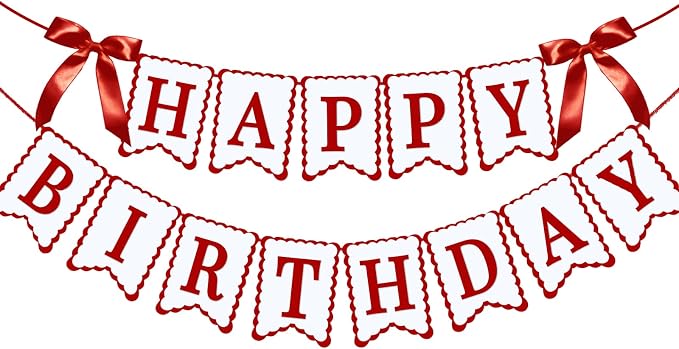 Bow Happy Birthday Banner for Bow Birthday Decorations Pink Bows Garland for by JOTTING