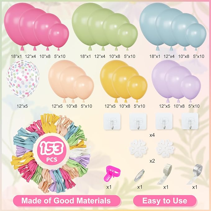 Amandir 153Pcs Flower Balloons Arch Garland Kit Different Sizes | 18 12 10 5in - Image 3