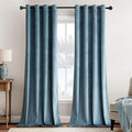 MIULEE Velvet Curtains Dark Slate Blue 52 x 84 Inch Length Set of 2 | Grommet by MIULEE