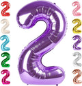 2 Balloon Numbers Birthday Decorations, 40In Purple Balloons by Mluchee
