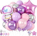 Pink Space Balloons, Astronaut Star Foil Balloons, 12 Inch Metallic Purple by BIAPIAN