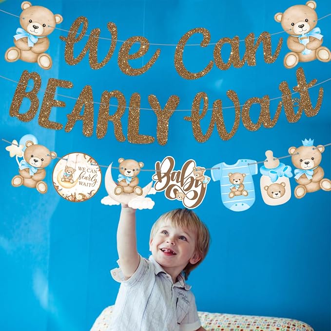 CANDY CHEF We Can Bearly Wait Banners Bear Baby Shower Banner Teddy Bear Baby - Image 6