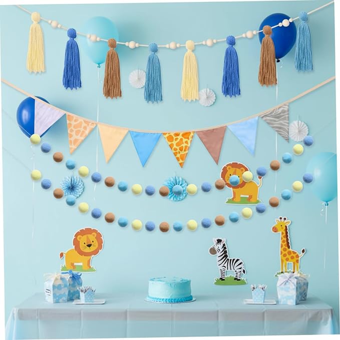 Hahafelt 4 Pcs Baby Shower Party Decoration Kit Pennant Bunting Banner Tassel - Image 6