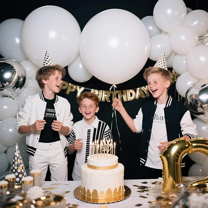 White Balloons 18 Inch 12 Pack Large Latex Party Balloons Round Helium Balloon - Image 7