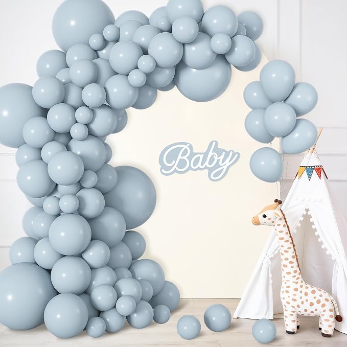 164Pcs Dusty Blue Balloons Garland Arch Kit Different Sizes | 18 12 10 5 inch - Image 5