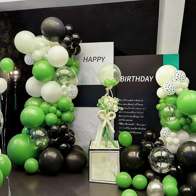 Dog Paw Green Black White Balloon Garland Arch Kit - Image 5