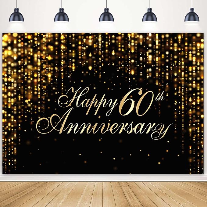Happy 60th Anniversary Backdrop by Ayayiya