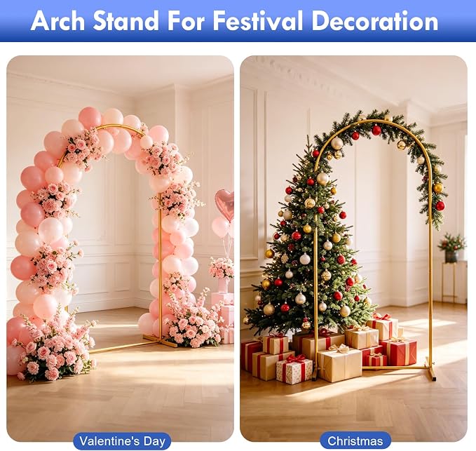 6.6FT Metal Arch Backdrop Stand, Wedding Arch Stand, Party & Birthday Decoration - Image 8